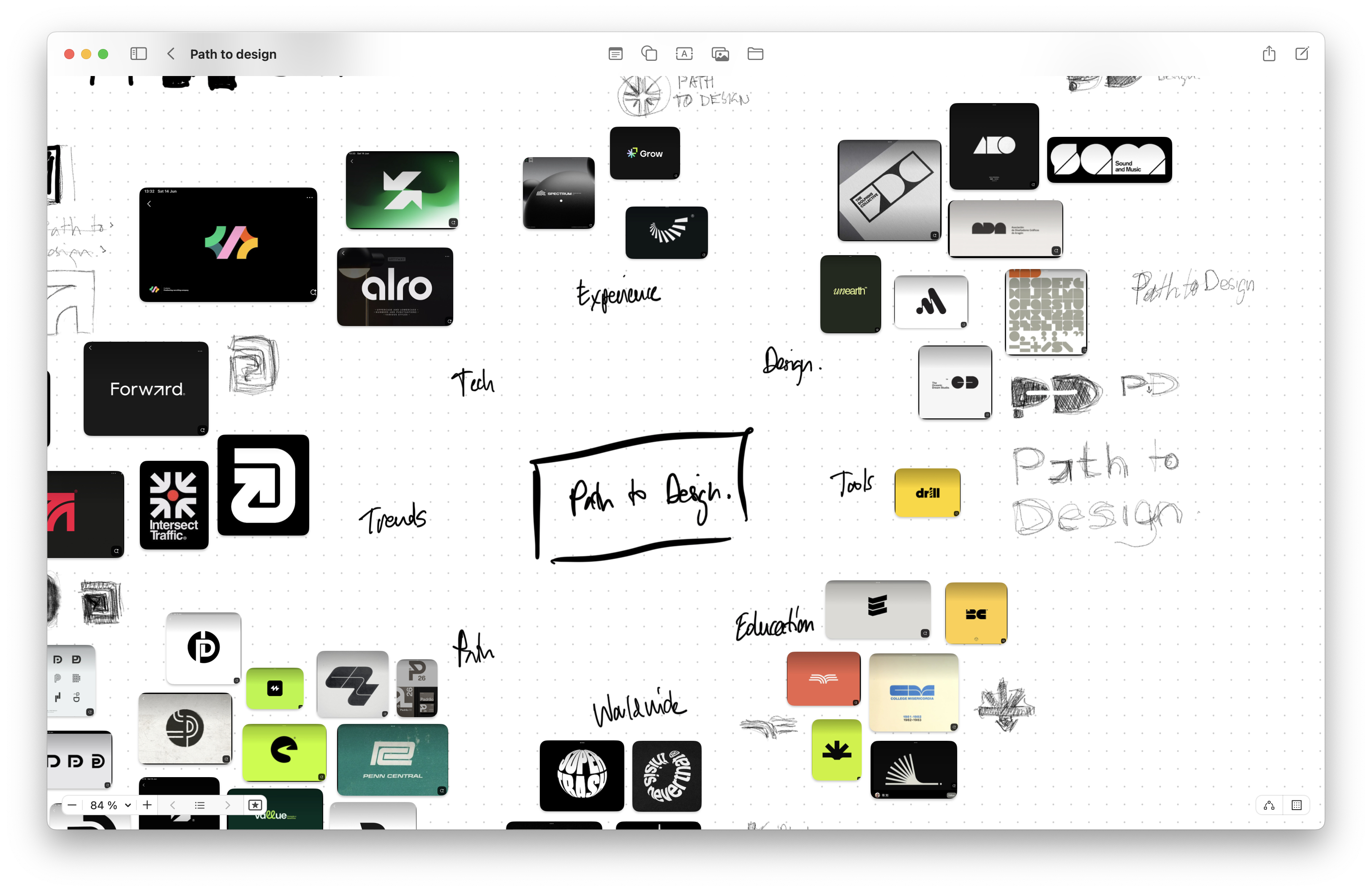 Sketches of logo concepts